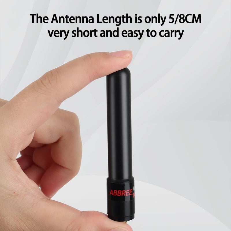 ABBREE Dual Band VHF UHF 136-174MHz 400-470MHz Ham Radio Antenna SMA-Female Short Stubby Antenna for Baofeng UV-5R Mini 5RM BF-F8HP/Pro K5PLUS UV-21R DM32 Radio Accessories,2Pack(1.96-Inch+3.14-Inch) - Image 4